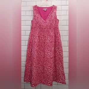 Liz Claiborne Plus-Size Wrap Dress Pink & White Cotton Size 20